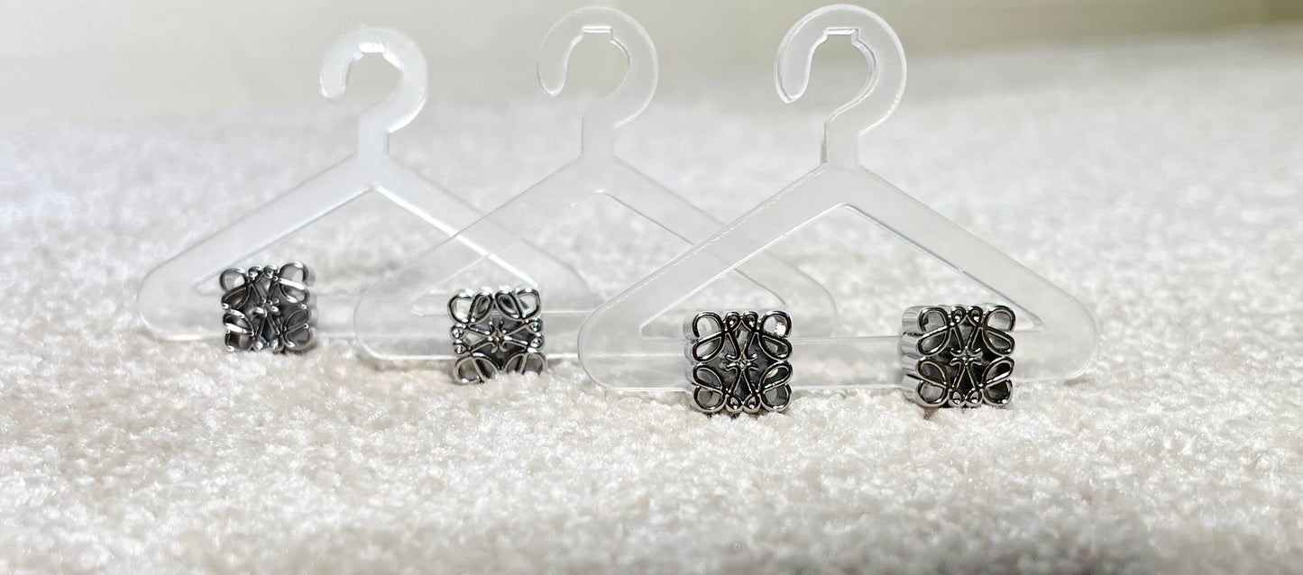 Silver L Earrings