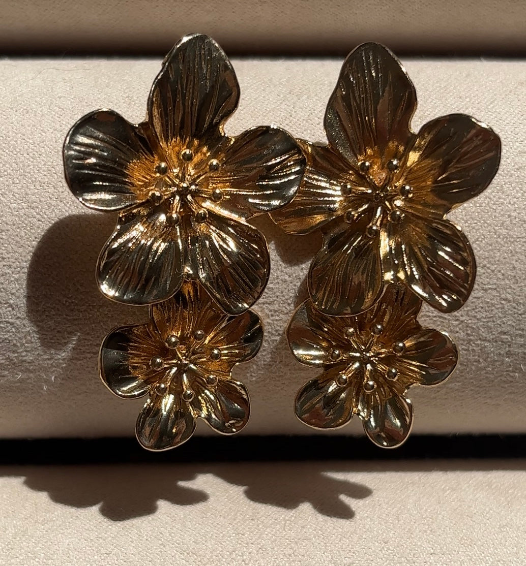 Double flower earrings