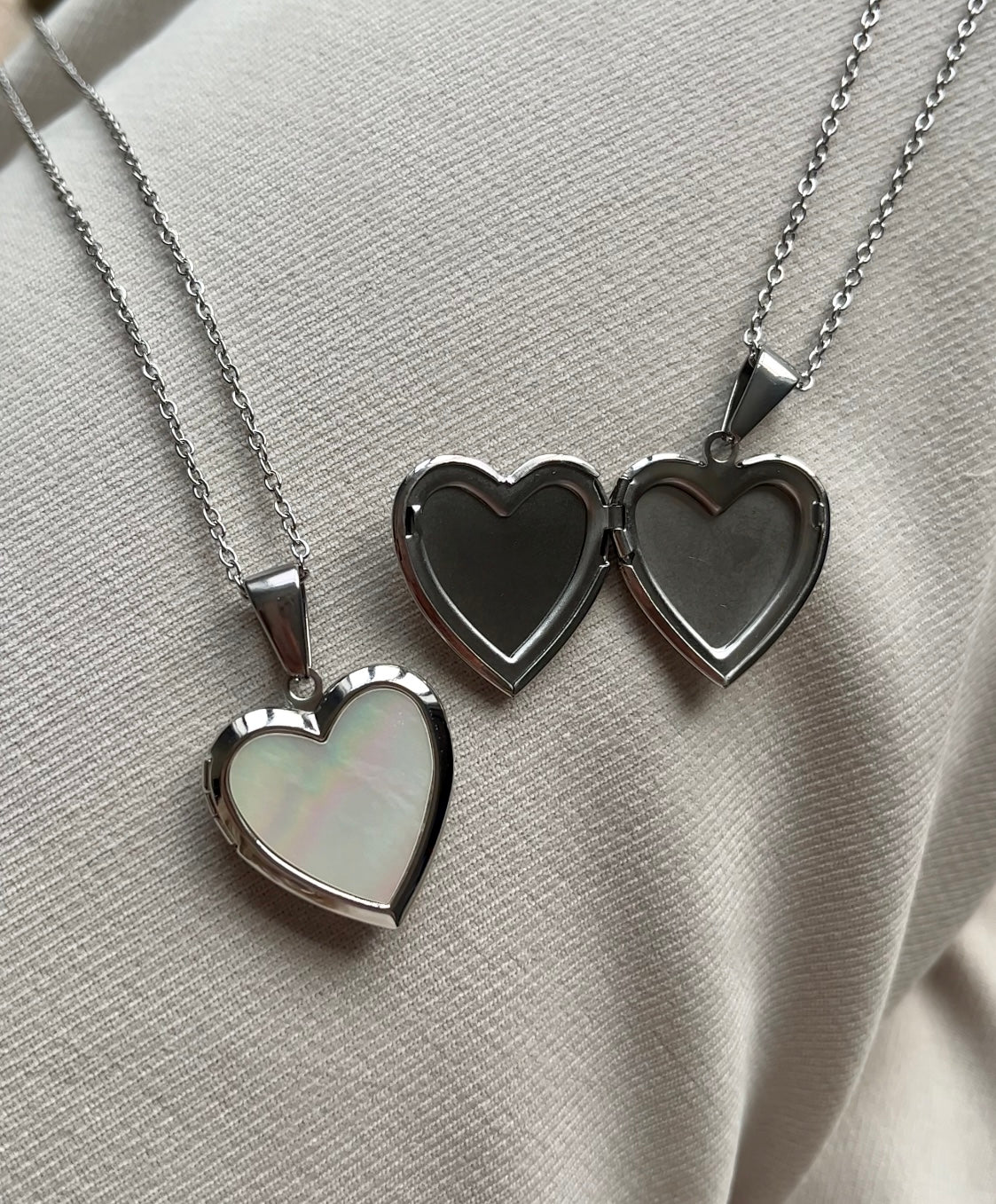 Pearl heart locket