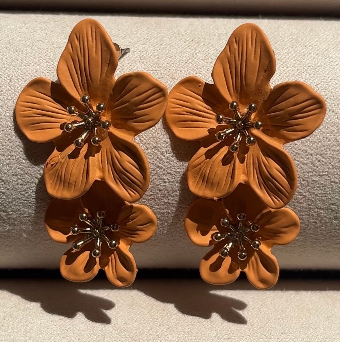 Double flower earrings