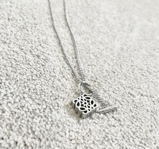 Silver L Necklace