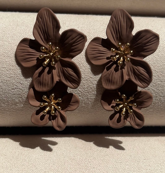 Double flower earrings
