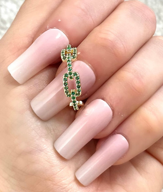 Emerald Sparkle Loop Ring