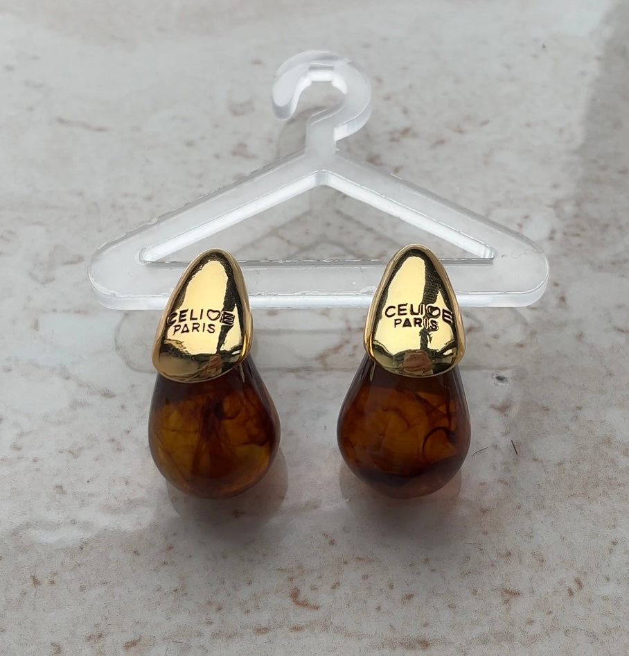 Brown ‘CeCe’ earrings